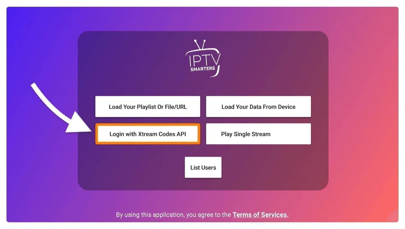Amazon Fire TV Stick: Alege Login with Xtream Codes API